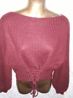 SEEK The Label Sz XS Corset Style Balloon Sleeve Sweater